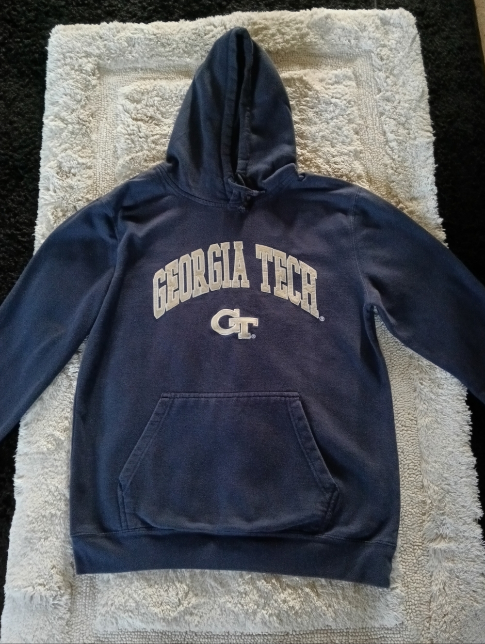 Gildan Genuine Georgia Tech Navy Hooded Sweatshirt with GT Logo